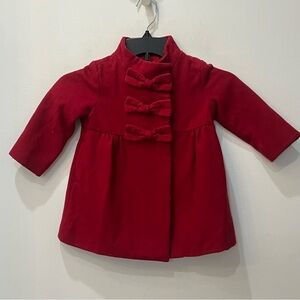 Baby Gap Red Coat with Bow Accents size 2T